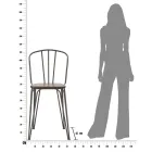 Moderner Designhocker im Industriestil aus Eisen und Holz, 2 Stück - Erika Viadurini