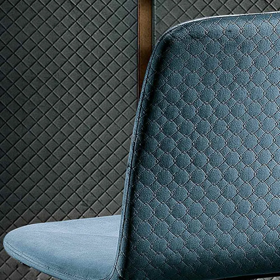 Eleganter Hocker in modernem Design aus farbigem Samt und Metall - Bizet Viadurini