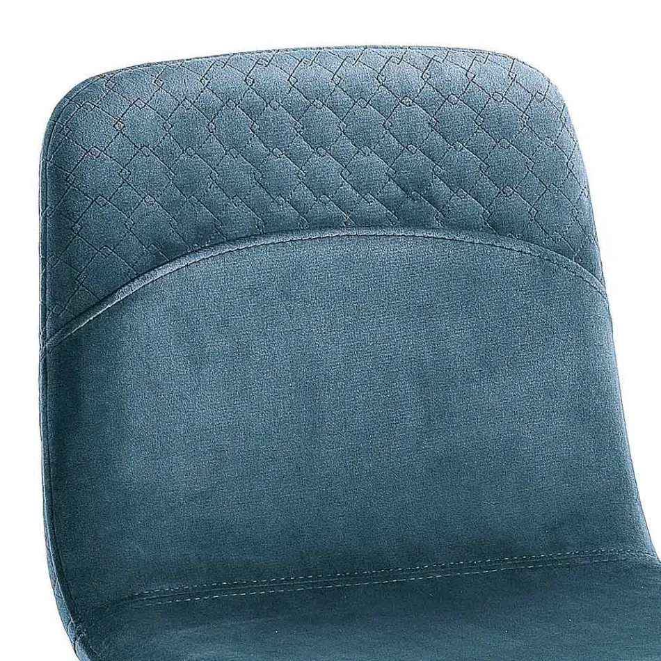 Eleganter Hocker in modernem Design aus farbigem Samt und Metall - Bizet Viadurini