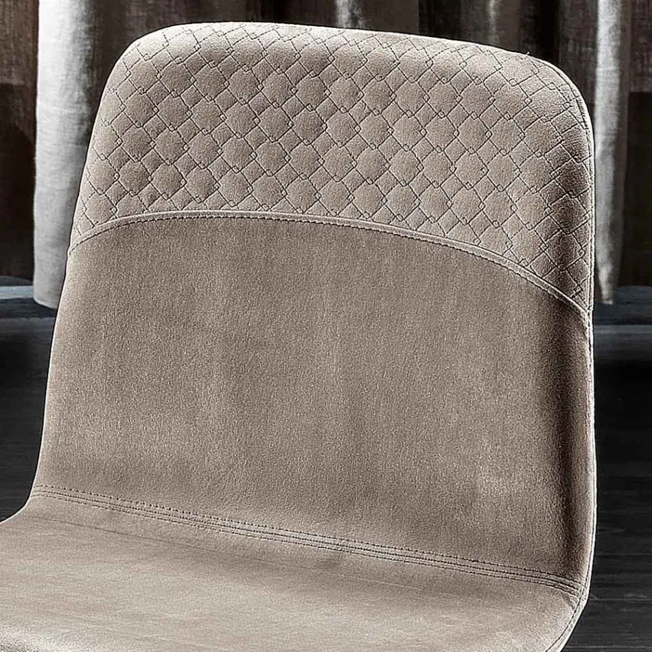 Eleganter Hocker in modernem Design aus farbigem Samt und Metall - Bizet Viadurini