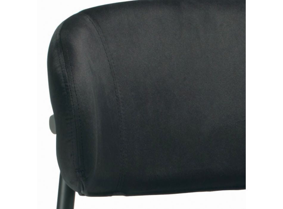 Fester Hocker mit Sitz und Rückenlehne aus Samt, hergestellt in Italien – Cagliari Viadurini