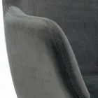 Fester Hocker mit gepolstertem Sitz und Stahlgestell, hergestellt in Italien – Arona Viadurini