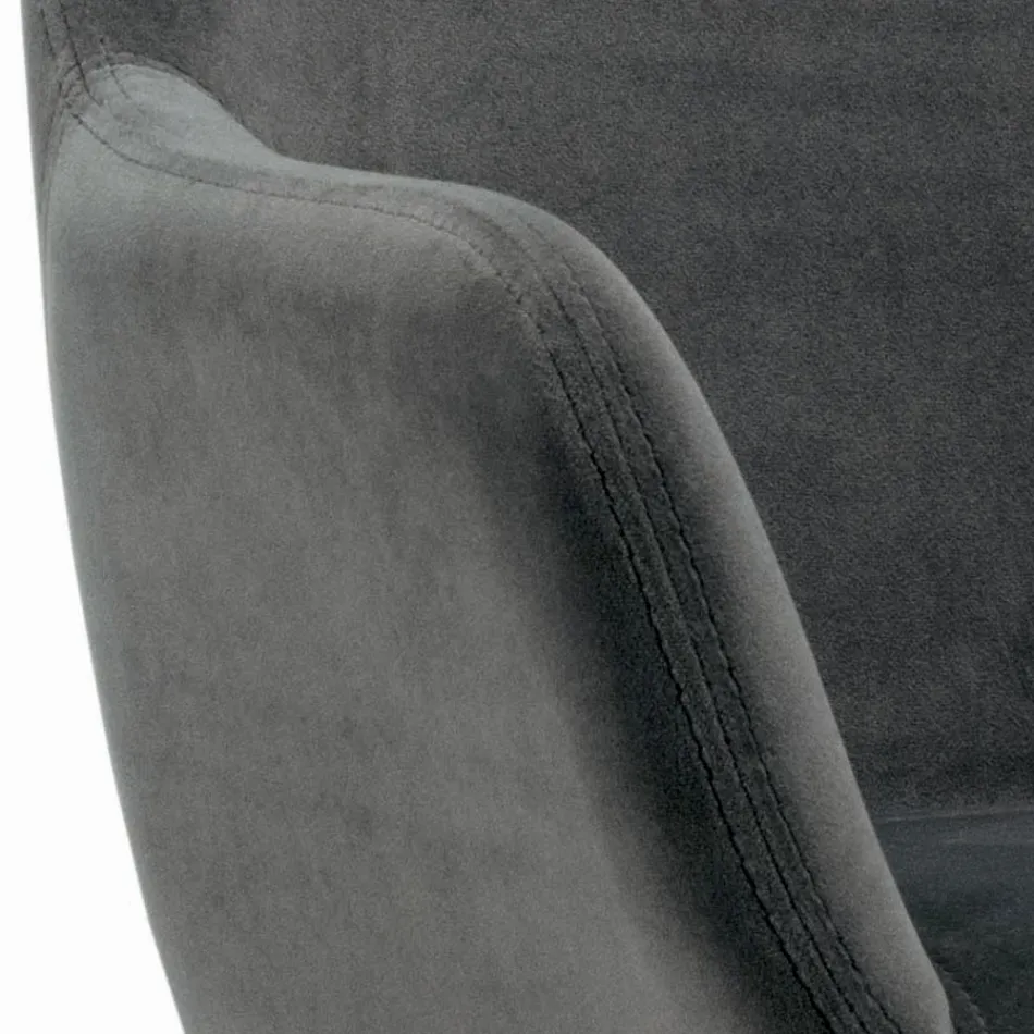 Fester Hocker mit gepolstertem Sitz und Stahlgestell, hergestellt in Italien – Arona Viadurini