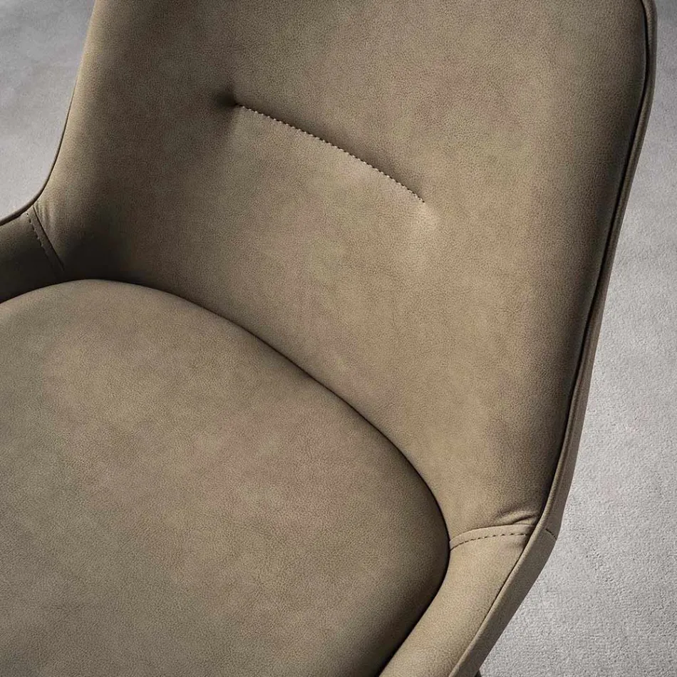 Moderner Hocker mit Sitzfläche aus Kunstleder H 65 cm - Ines  Viadurini