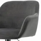 Drehhocker mit gepolstertem Sitz und Stahlgestell, hergestellt in Italien – Arona Viadurini