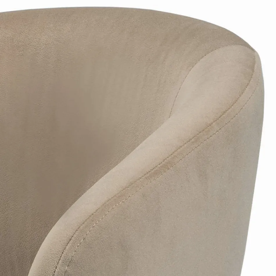 Dreh- und höhenverstellbarer Hocker aus Samt und Stahl – Alassio Viadurini