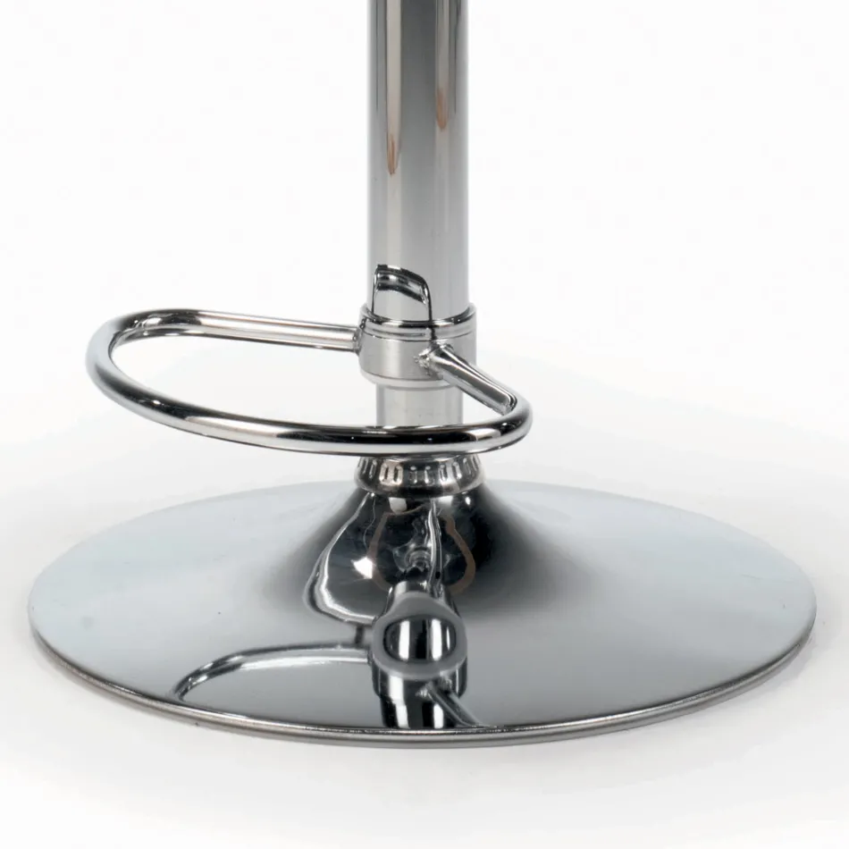 Dreh- und höhenverstellbarer Hocker aus Samt und Stahl – Alassio Viadurini