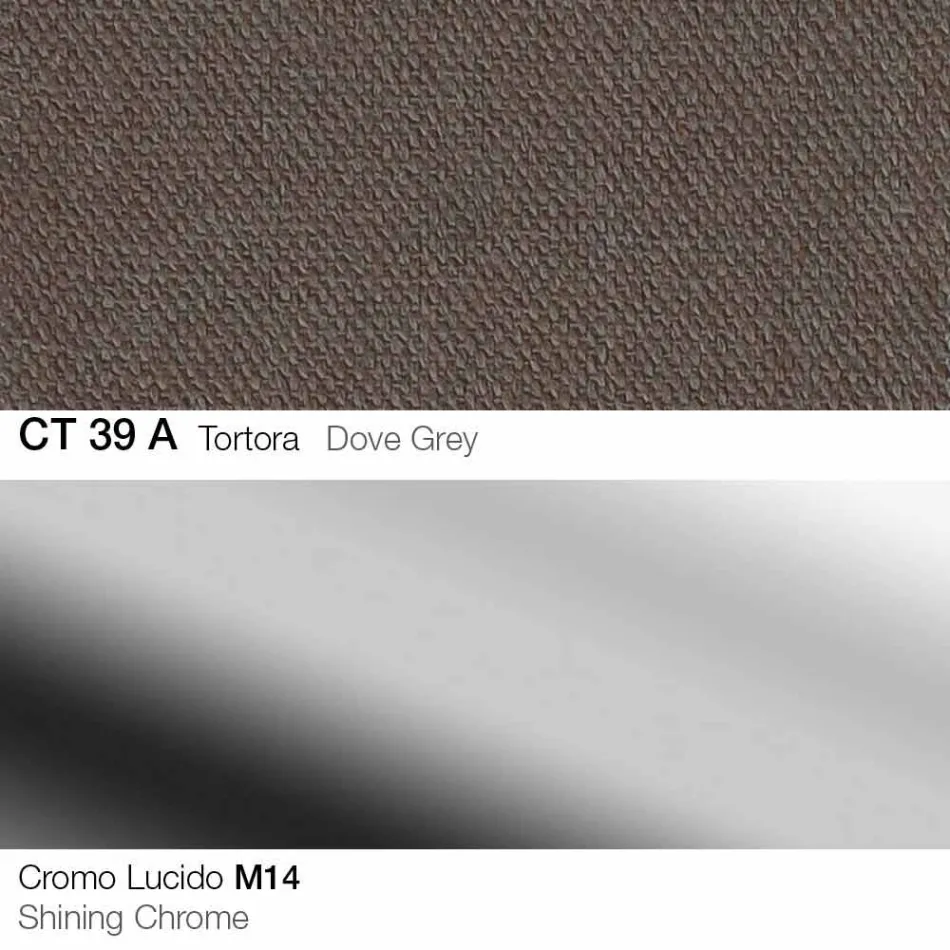 Drehbarer Hocker aus Stoff und Stahl mit Gasfeder Made in Italy - Marchesi Viadurini