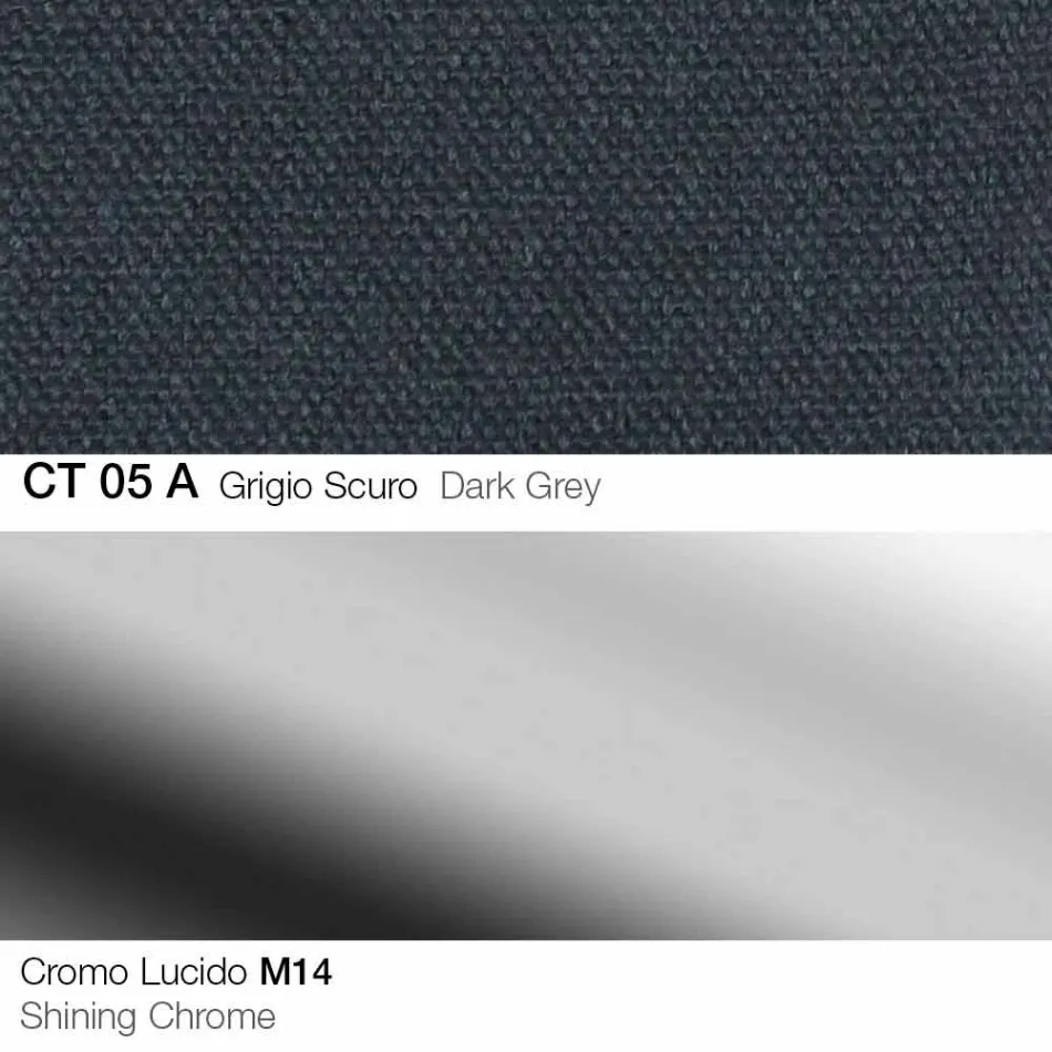 Drehbarer Hocker aus Stoff und Stahl mit Gasfeder Made in Italy - Marchesi Viadurini