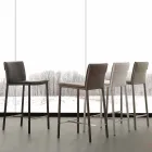 Hocker aus Metall und Stahl und modernem Kunstleder made in Italy Prato Viadurini