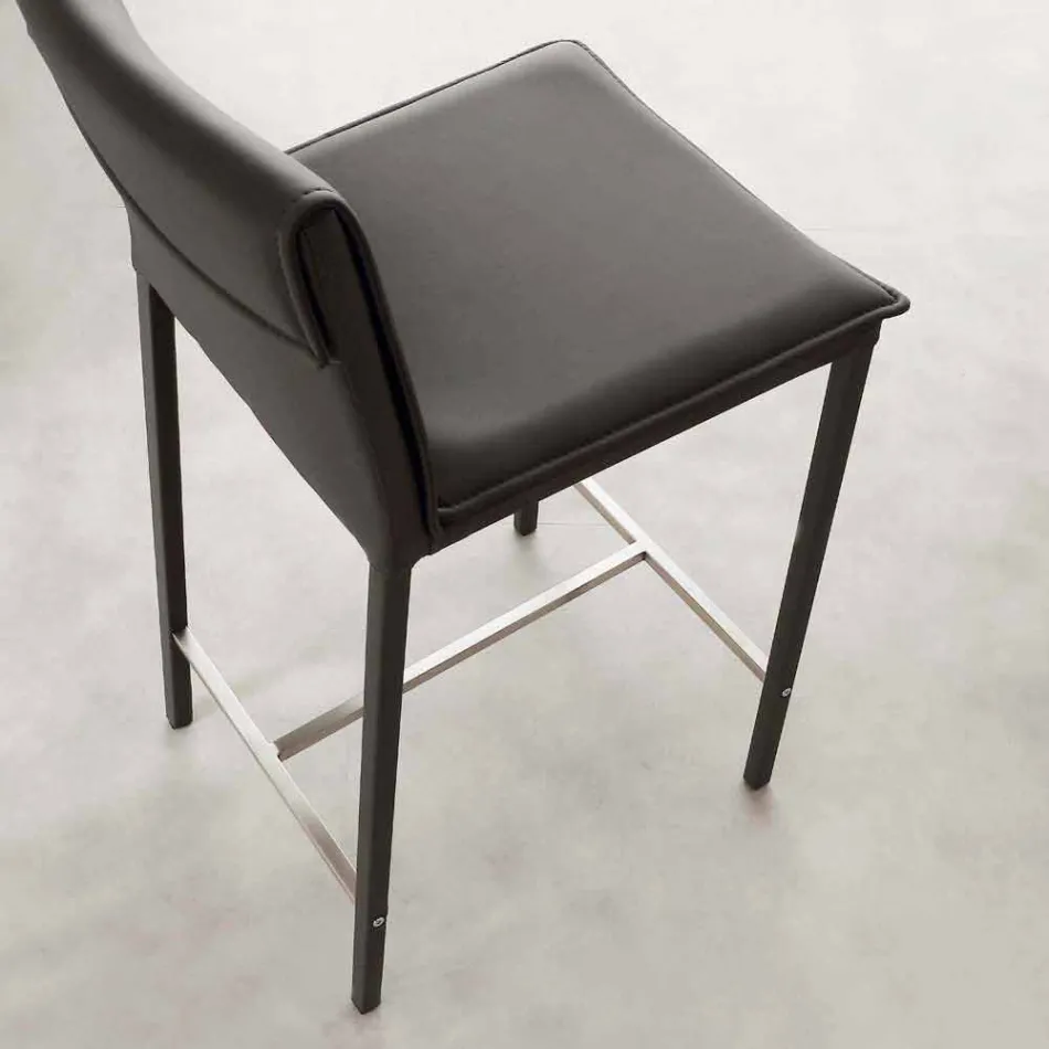 Hocker aus Metall und Stahl und modernem Kunstleder made in Italy Prato Viadurini