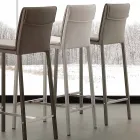 Hocker aus Metall und Stahl und modernem Kunstleder made in Italy Prato Viadurini