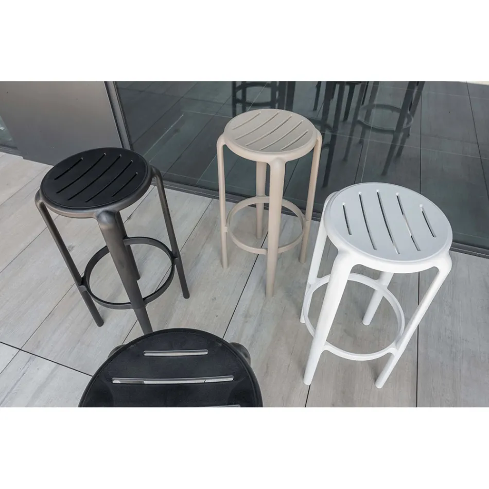 Hocker aus glasfaserverstärktem Polypropylen in verschiedenen Farben - Neev Viadurini