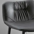 Hocker aus Faserstoff in Lederoptik und Metall Made in Italy - Gohan Viadurini