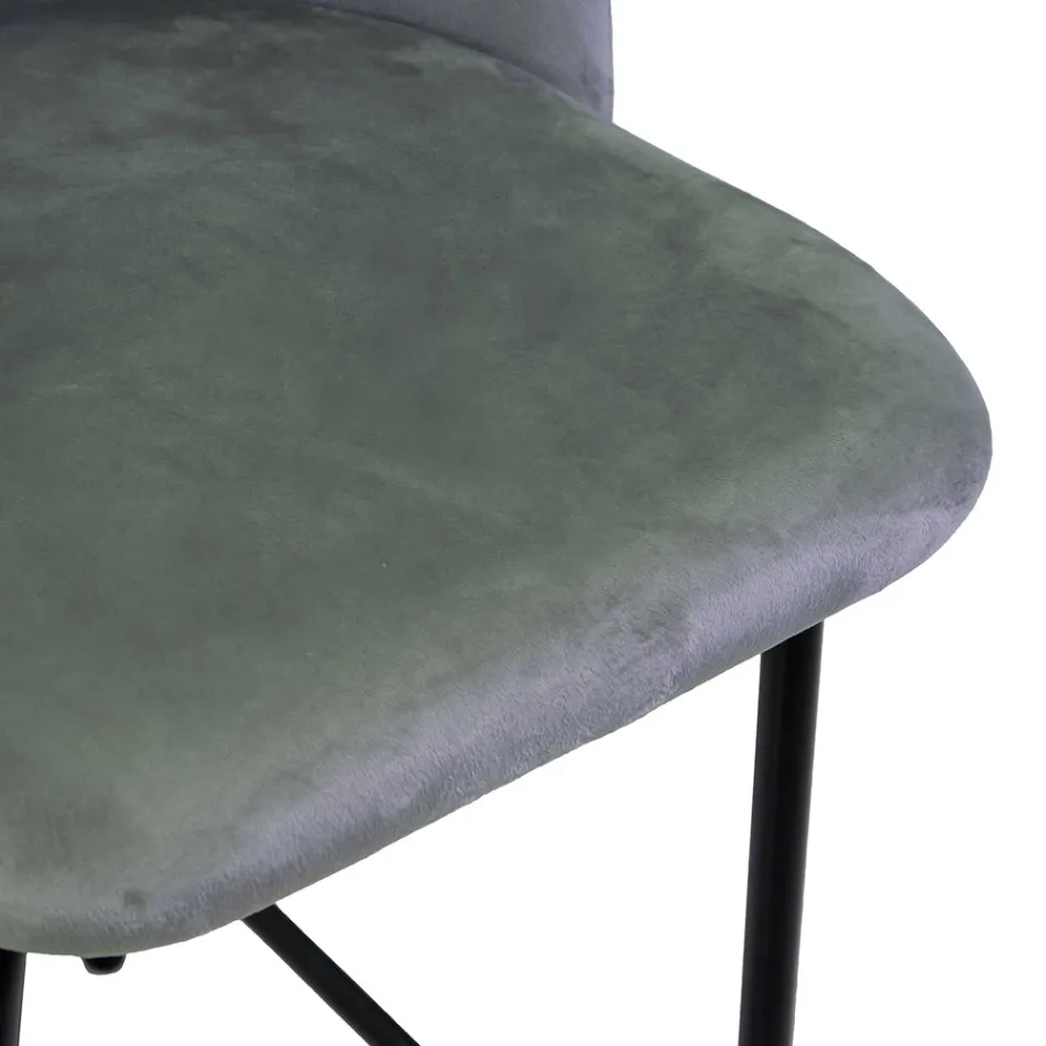 Samt-Hocker mit Metallgestell in verschiedenen Ausführungen - Penna Viadurini