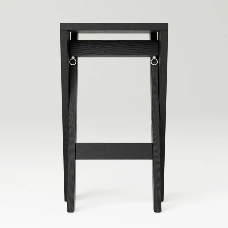 Klappbarer und stapelbarer Hocker aus massiver Esche – Write Viadurini