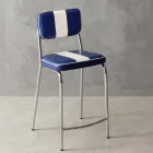 Klassischer Stuhl 50 Jahre Kunstleder mit einem zentralen weißen Band Banda Viadurini