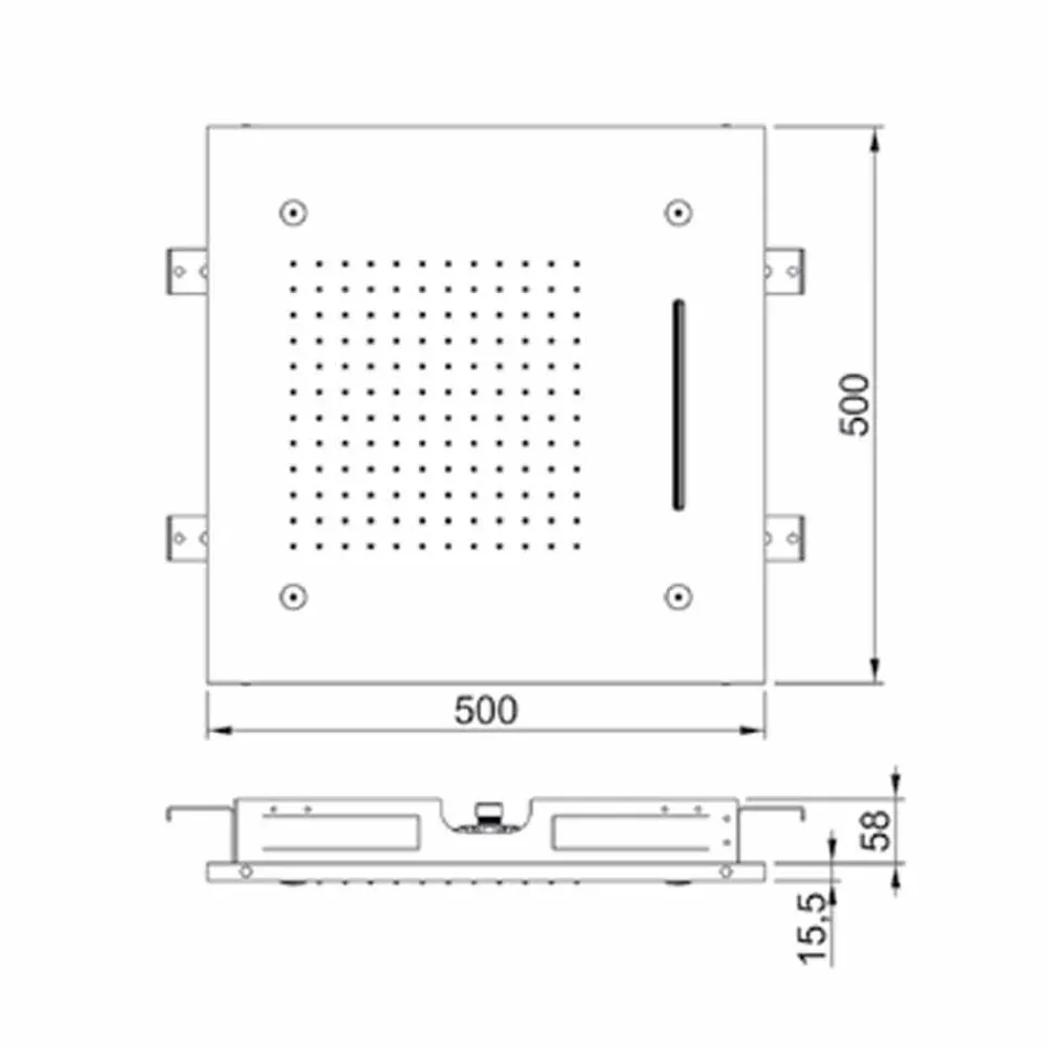 Decken-Duschkopf aus Edelstahl mit 3 Düsen Made in Italy - Frido Viadurini