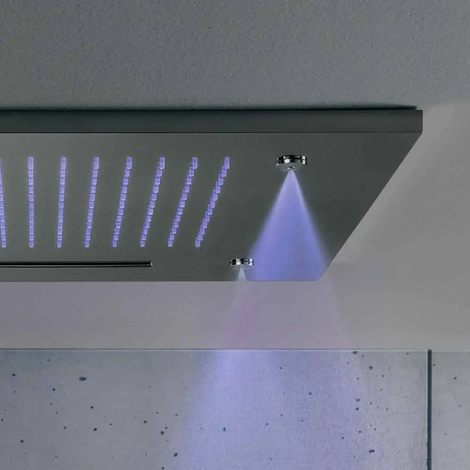 Duschkopf aus Edelstahl mit Farbtherapie Made in Italy - Solver Viadurini