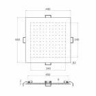 Duschkopf mit quadratischer Decke aus Stahl Made in Italy - Stärke Viadurini