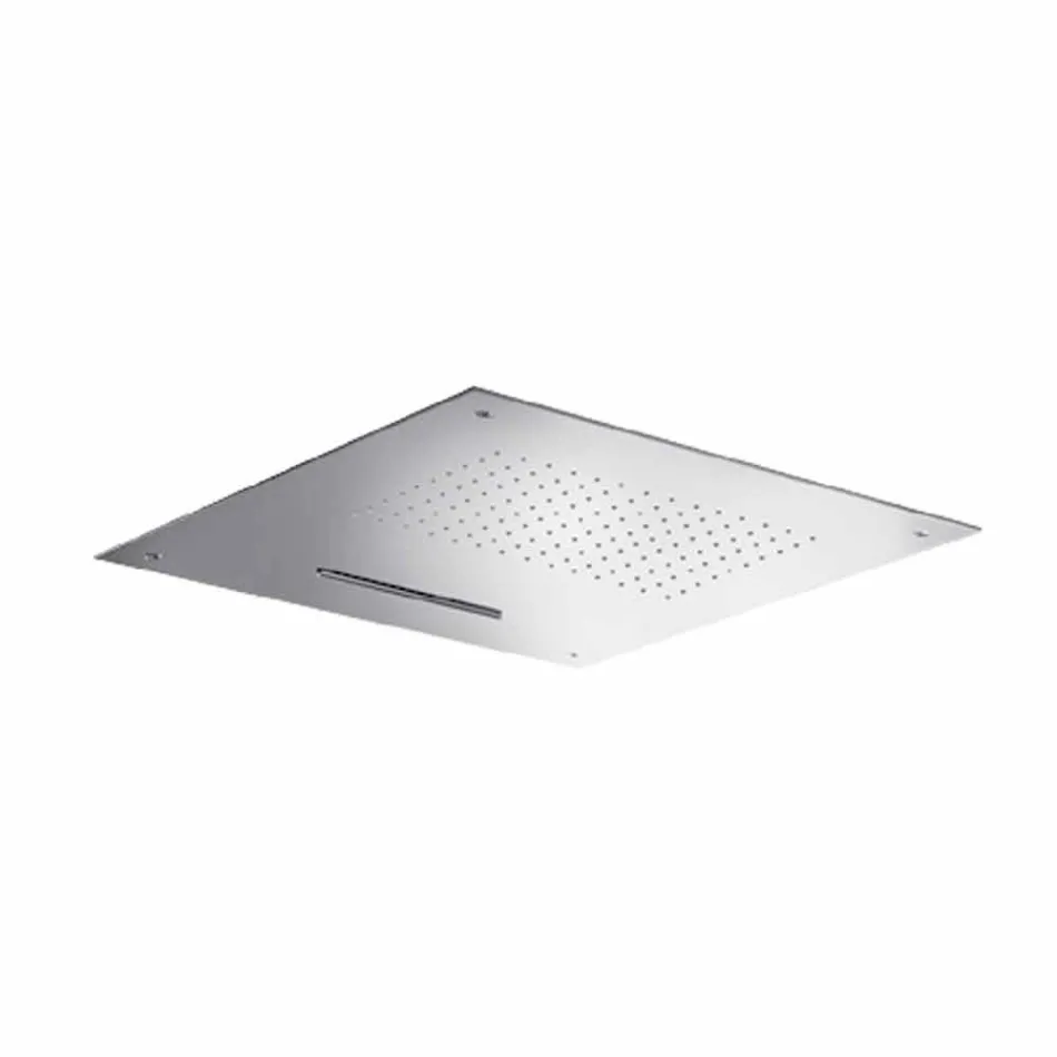 Quadratischer Duschkopf aus Edelstahl mit Doppelstrahl Made in Italy - Nello Viadurini