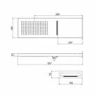 Rechteckiger Wandduschkopf aus Edelstahl Made in Italy - Rot Viadurini