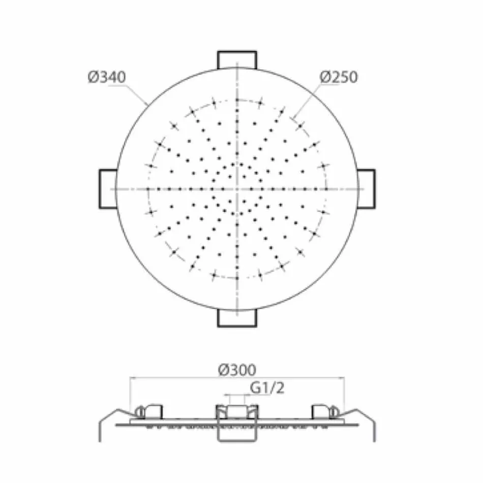 Duschkopf mit runder Decke aus modernem Stahl Made in Italy - Damian Viadurini