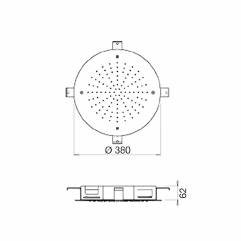 Runder Single Jet Duschkopf aus Edelstahl Made in Italy - Schwefel Viadurini