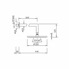 Quadratischer Stahlduschkopf mit Messingduscharm Made in Italy - Sespo Viadurini