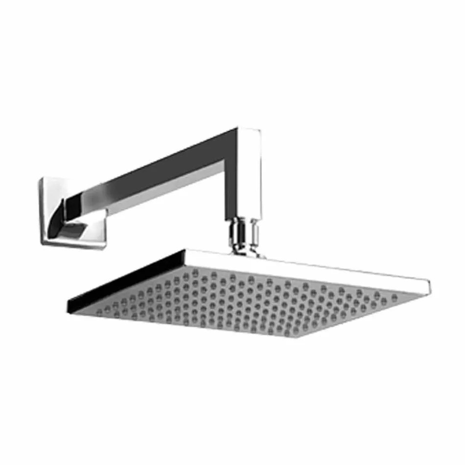 Quadratischer Stahlduschkopf mit Messingduscharm Made in Italy - Sespo Viadurini