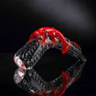 Dekoratives Glasornament in Form eines Geckos auf einem Horn Made in Italy - Corino Viadurini