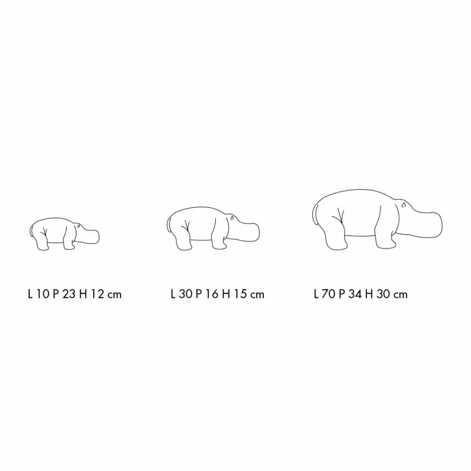 Keramik Ornamente in Nilpferdform, Made in Italy - Savage Viadurini