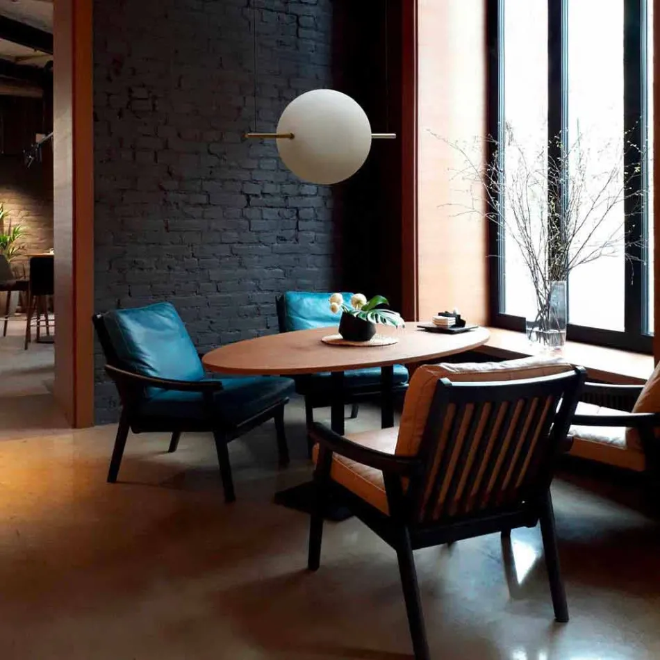 Design Pendelleuchte aus Glas und Messing mit LED-Licht, 3 Größen - Alma von Il Fanale Viadurini