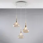 Eisen-Pendelleuchte mit Pyrex-Glas, hergestellt in Italien, für die Inneneinrichtung - Corinto Viadurini