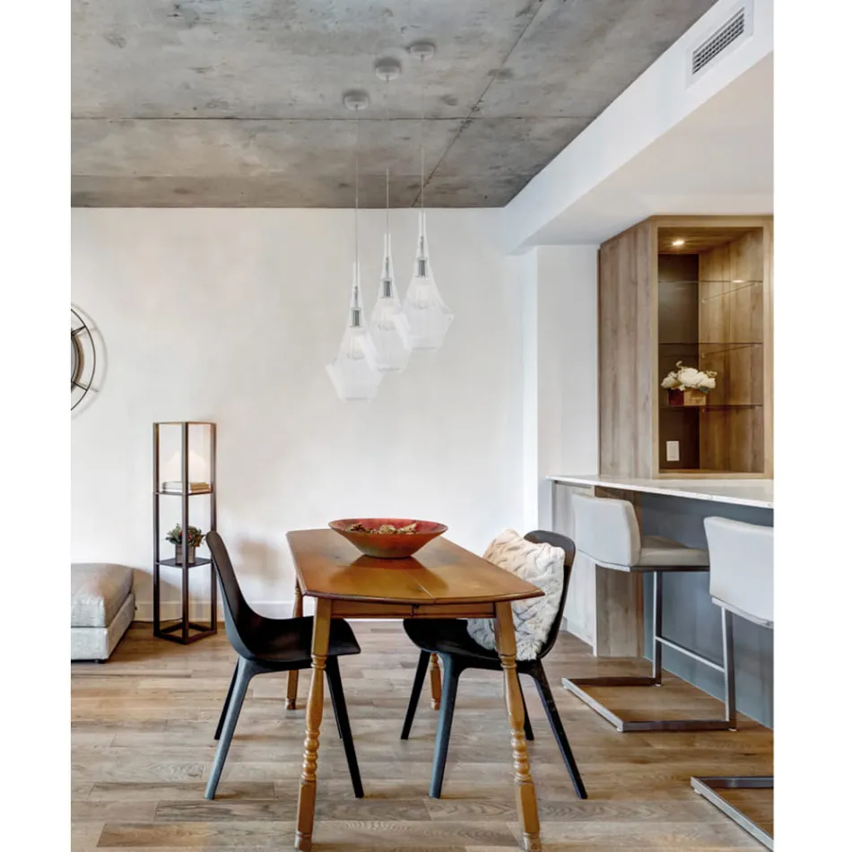 Pendelleuchte aus Eisen mit Pyrex-Glas, hergestellt in Italien, für die Inneneinrichtung - Olimpo Viadurini