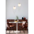 Verchromte Eisen-Pendelleuchte mit Kugel, hergestellt in Italien für die Inneneinrichtung - Oslo Viadurini