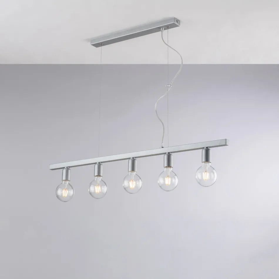 Lackierte Eisen-Pendelleuchte, hergestellt in Italien, für die Inneneinrichtung - Verona Viadurini