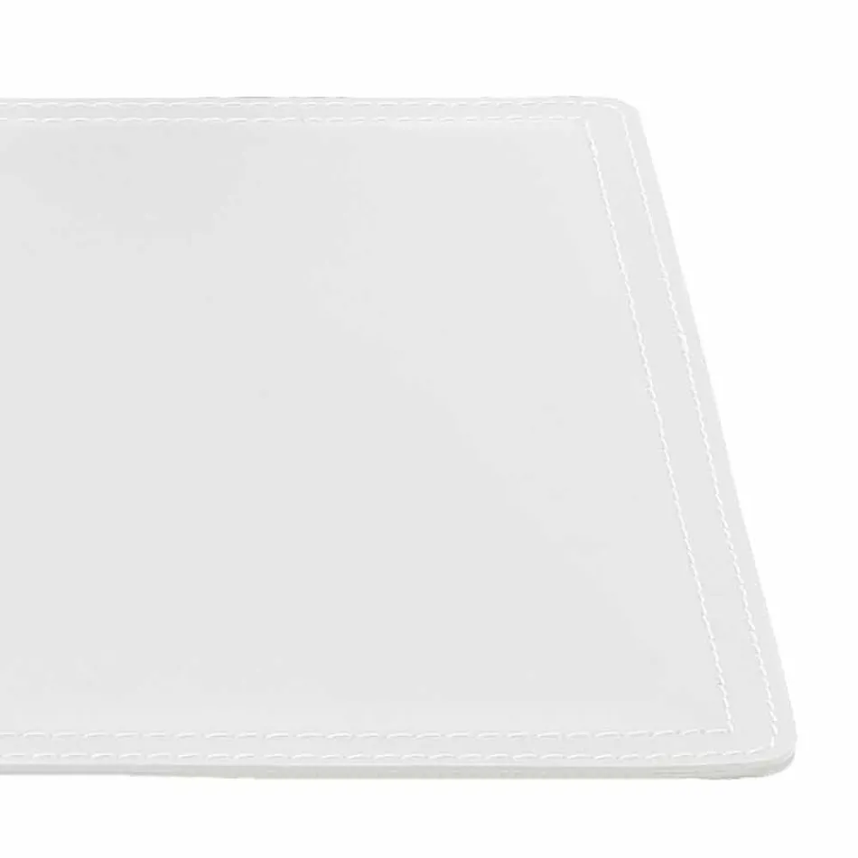 Schreibtischunterlage aus regeneriertem Leder mit Stiftstichnähten Made in Italy - Ascanio Viadurini