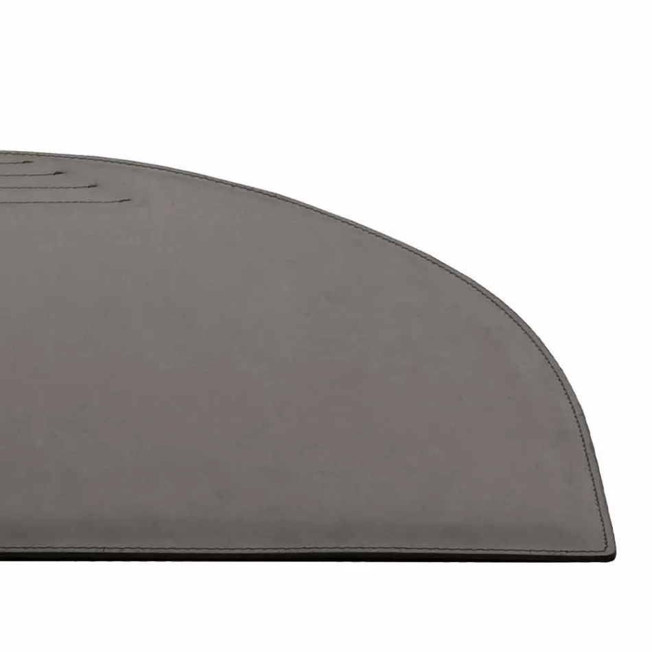 Schreibtischunterlage aus regeneriertem Leder mit Stiftstoppnähten Made in Italy - Medea Viadurini