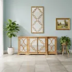 156 x 83 cm Spiegel aus gealtertem, naturbelassenem Kiefernholz - Agosta Viadurini