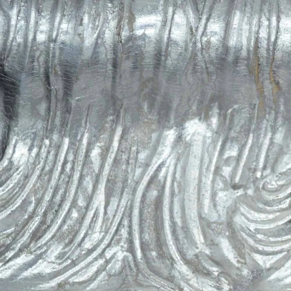 Silberner Wandspiegel, modernes Goldholz hergestellt in Italien Teodoro Viadurini