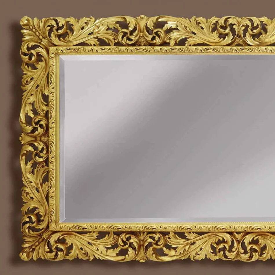 Hölzerner Wandspiegel mit modernen Linien handgemacht in Italien Alex Viadurini