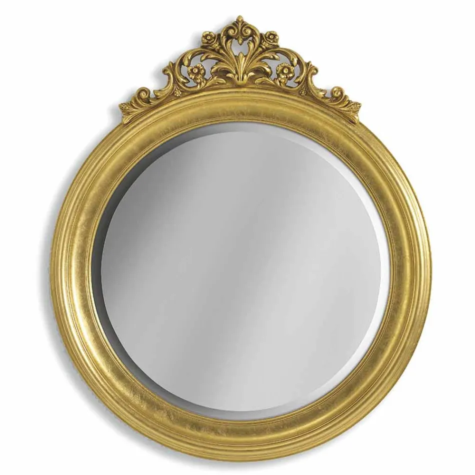 Wandspiegel aus Fichtenholz, handgefertigter Kunstharzfries von Elia Viadurini