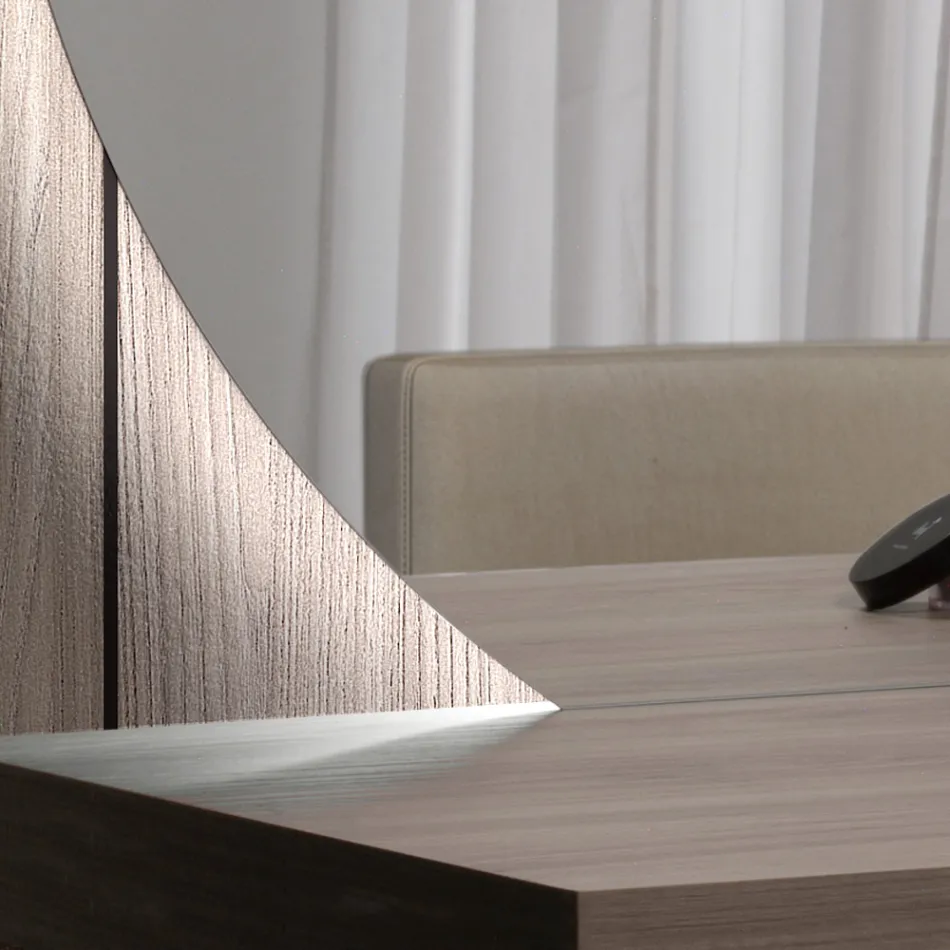 Spiegel mit LED-Hintergrundbeleuchtung nur auf der runden Seite Made in Italy - Make Viadurini