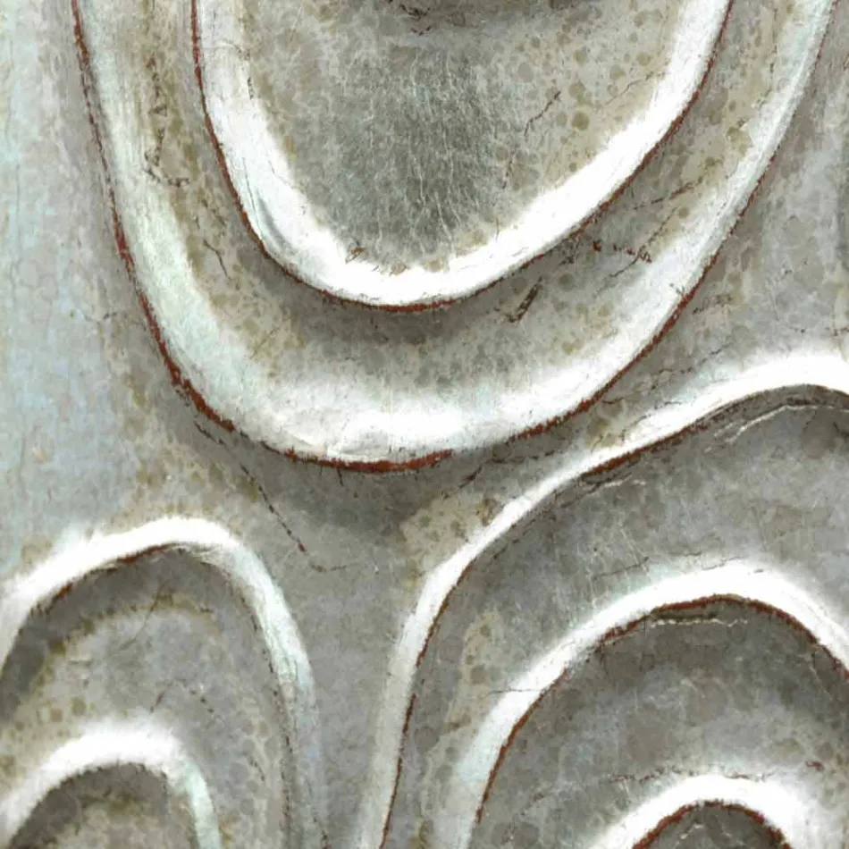 Gold, Weiß und Silber Wandspiegel aus Holz Eugenio made in Italy Viadurini