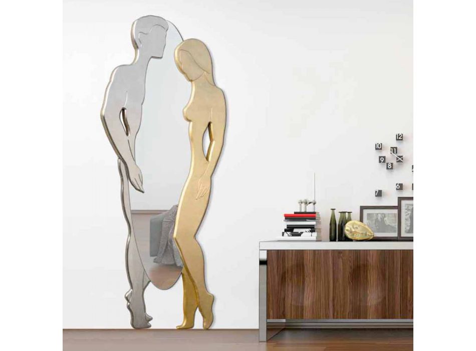 Wandspiegel in MDF modernes Design Man & Woman Hand geformt Viadurini