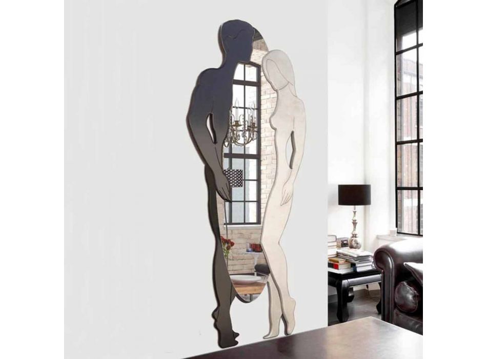 Wandspiegel in MDF modernes Design Man & Woman Hand geformt Viadurini