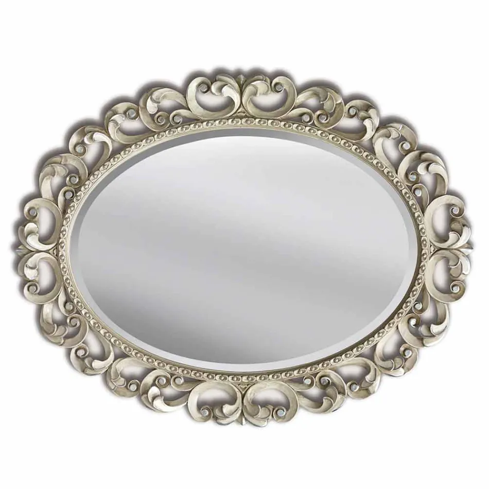 Moderner handgemachter Tannenholz-Wandspiegel hergestellt in Italien Dario Viadurini