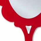 Roter Wandspiegel mit verziertem Rahmen Schnee made in Italy Viadurini