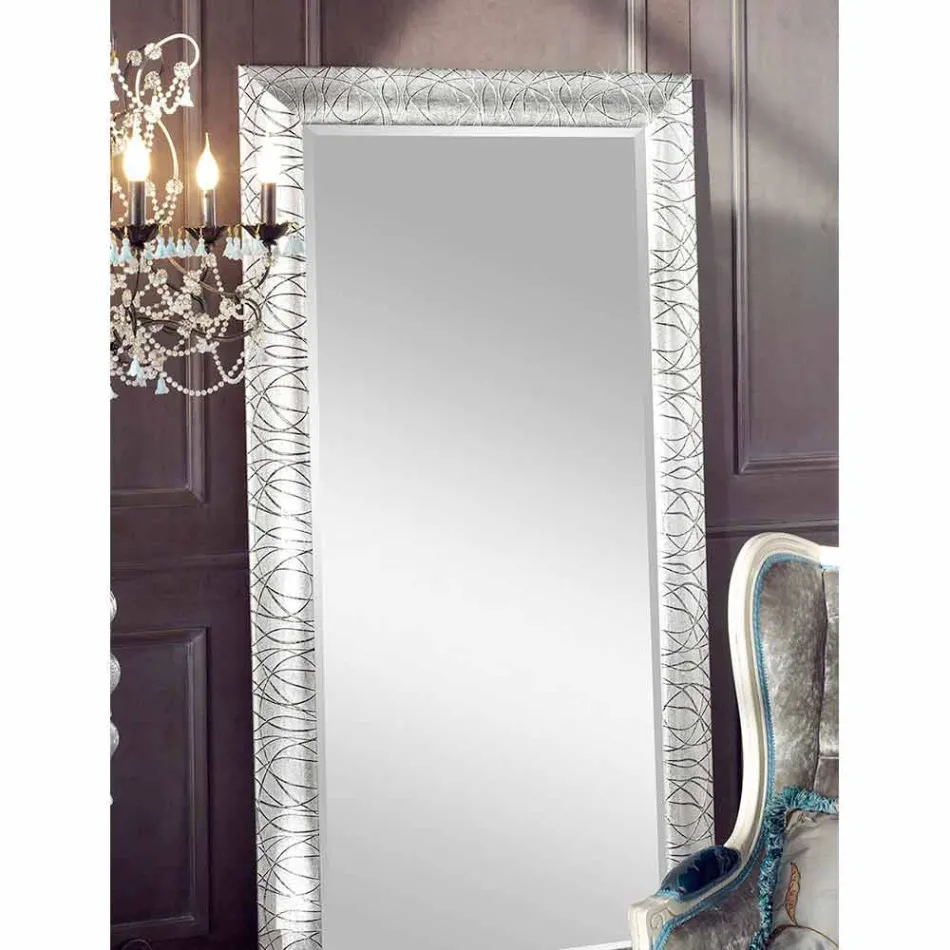 Rechteckiger Wandspiegel aus Tannenholz made in Italy Achille Viadurini